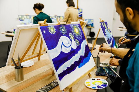 Wine & Paint Night At Brisbane 'Sip & Paint' Studio - Accommodation Newcastle 1