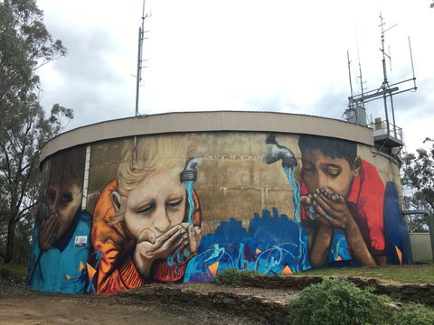 Willans Hill Water Tower Mural - Accommodation Newcastle 0