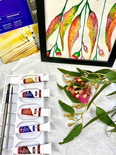 Watercolour Paint & Sip Class: Eucalyptus Leaves - Accommodation Newcastle 0