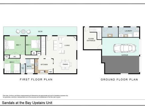 Sandals At The Bay Upstairs Unit Sleeping Six 4pm Check Out Sundays - Accommodation Newcastle 1